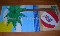 100% cotton velour reactive printed beach towel