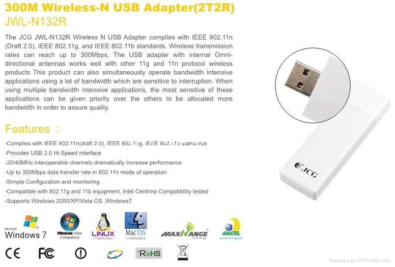 802.11n 300M Wireless USB Adapter (2T2R) 2