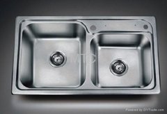 stainless steel double bowl sink