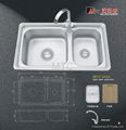 stainless steel double bowl sink 5