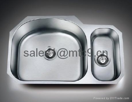  Stainless Steel Offset Double Bowl Kitchen Sink