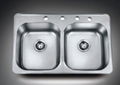 Double Bowl Stainless Steel Undermount Kitchen Sink  2