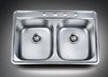 Double Bowl Stainless Steel Undermount Kitchen Sink  3