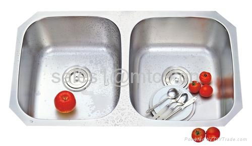 Stainless Steel Double Equal Bowl Sink 1