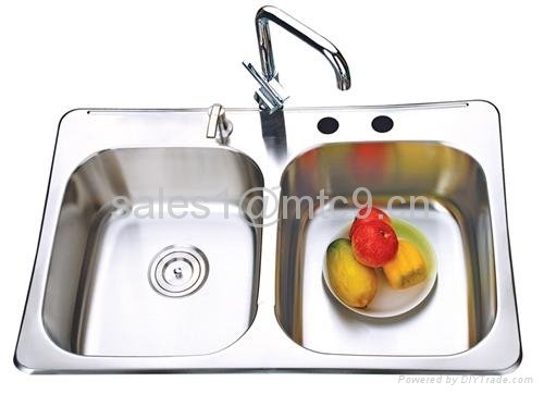 Stainless Steel Double Equal Bowl Sink 4