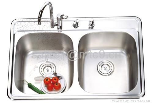 Stainless Steel Double Equal Bowl Sink 5