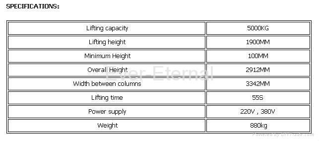 5000Kg Heavy duty floor plate two post lift (CE) car lift 4