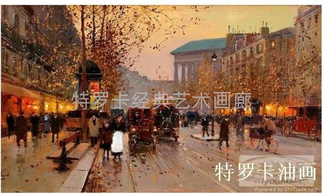 特罗卡油画 街景 jj-011纯欧式风景 手绘油画 古典画 