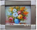 現代客廳時尚簡約抽象三聯純手繪油畫花卉  2