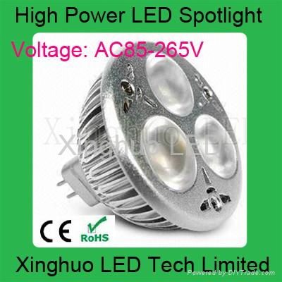 3*1W MR16 LED spot light