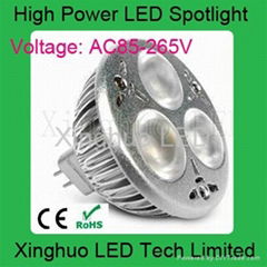 3*1W MR16 LED spot light