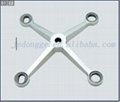Four-arm spider fitting for glass