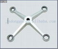 Four-arm spider fitting for glass