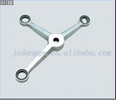 Three-arm spider fitting for glass curtain wall
