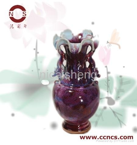 Bi- dragon Lotus vase