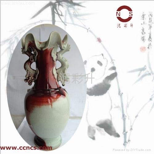 Bi- dragon Lotus vase 4