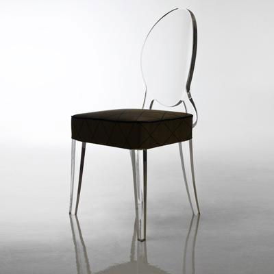 acrylic dining chair with cushion