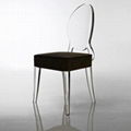 acrylic dining chair with cushion