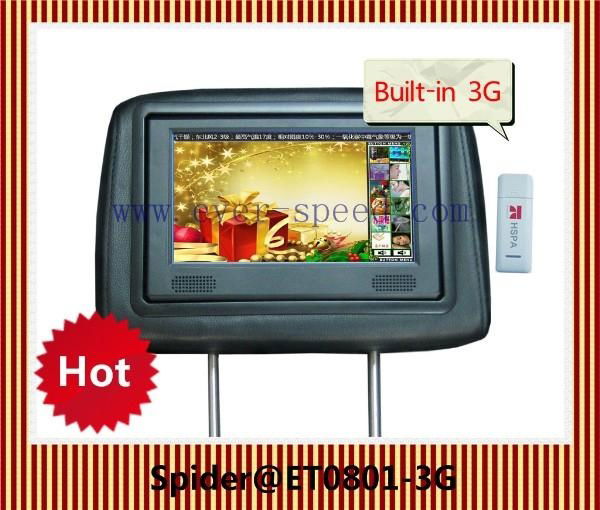 3G Interactive taxi headrest advertising player