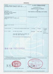 Sooty export certificates of origin