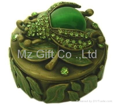 Fashion Zinc alloy with rhinestone Decorative Jewelry Box  4