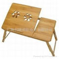 Bamboo folding big fan computer desk  2