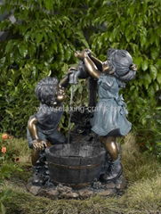 Children Playing Water Fountain 