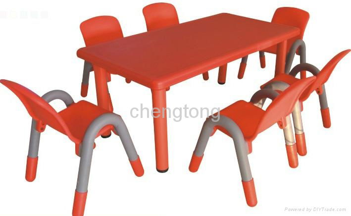 Kids' plastic table and chair