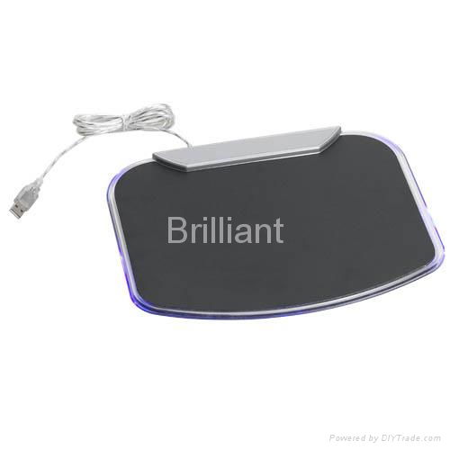 USB Mouse Pad with 4-Port USB HUB and Blue LED Light 3