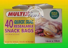 Resealable snack bag