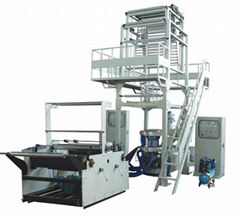 Double-layer co-extrusion rotary die film blowing machine set