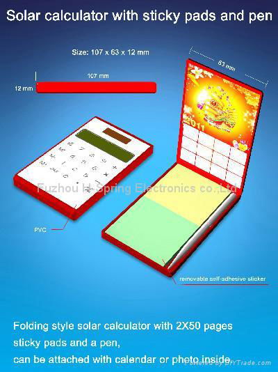 Solar calculator with note pad