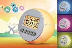 7-color changing multifunction LCD clock