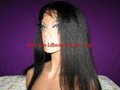 100% human hair lace front hair wig kinky straight  2