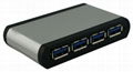 4 Ports Aluminum Case SuperSpeed USB HUB