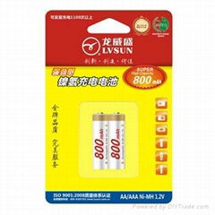 龍威盛鎳氫充電電池 2顆裝1.2V 800mAh 