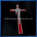 Red Enamel Inlay Wall St. Benedict Crucifix,Cruxfix,Crocefisso