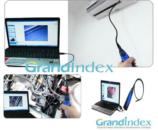 USB Video Inspection 4 LED Borescope Endoscope 7mm Waterproof Camera Snake Scope 5