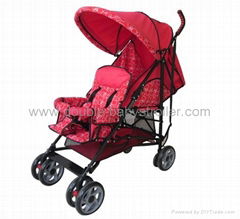 baby trandem b   y stroller