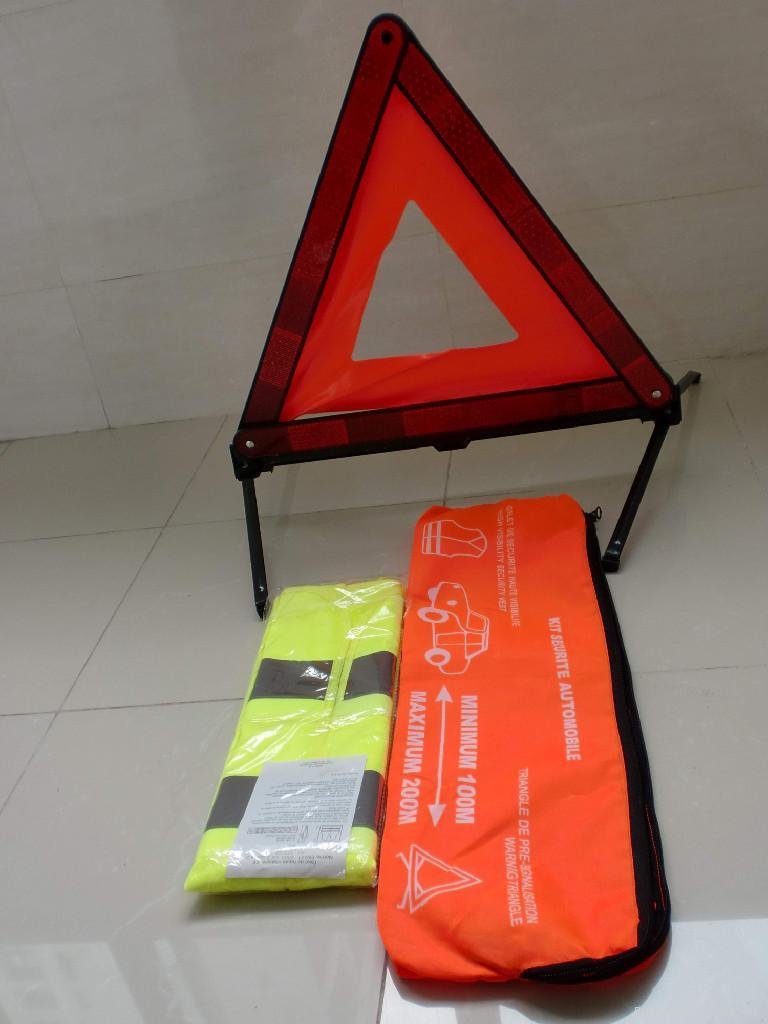 High visibility safety warning triangle