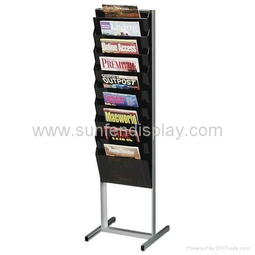 Magazine news paper display rack