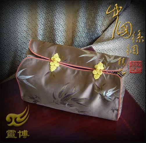 絲綢紙巾盒套竹葉紋 2