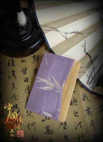丝绸名片夹竹叶纹 2