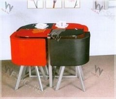 glas-steel餐台和餐椅WC-BT022