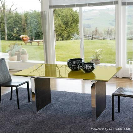 glas-steel Stainless steel legs dining tableWC-BT129 4