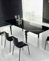 glas-steel Glass legs extension dining table WC-BT918 3