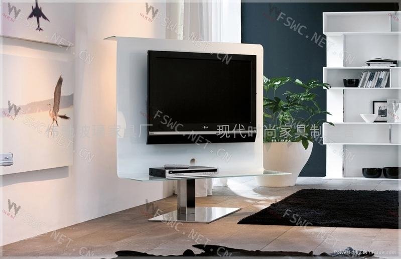 glas-steel modern hot bending glass tv stand WC-ST109 4