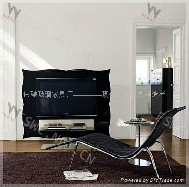 glas-steel TV table-LCD Glass TV Cabinet WC-ST111  3