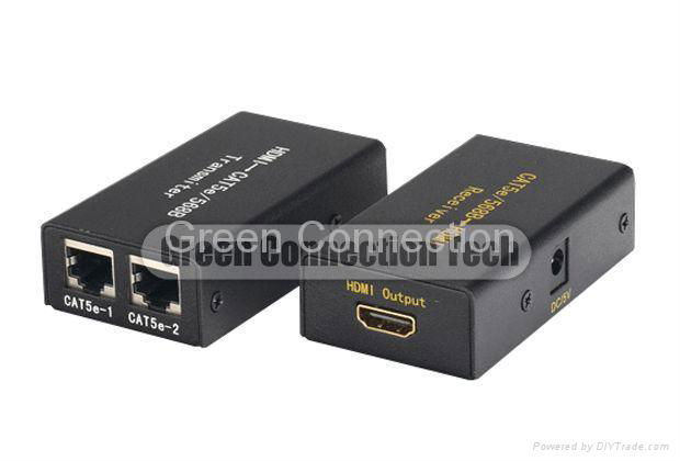 HDMI Extender by two pieces of CAT-5e/6 cables up to 30m for 1080p