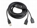 2 Ports USB active extention cable 5m